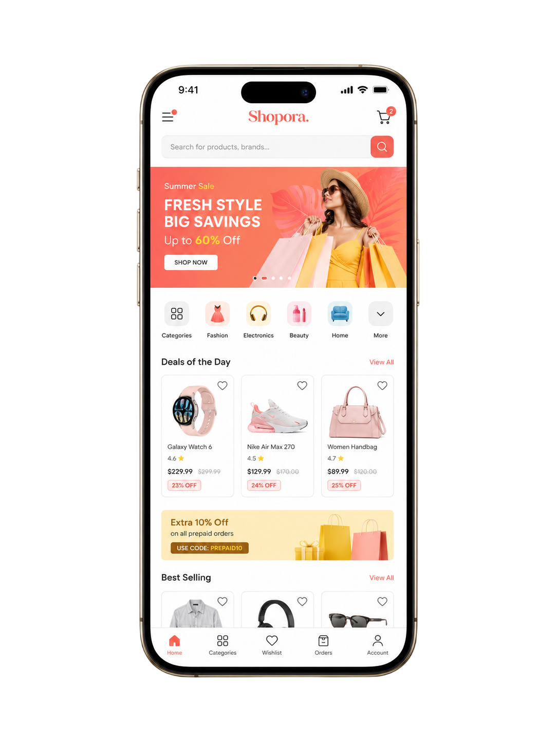 Mobile app mockup
